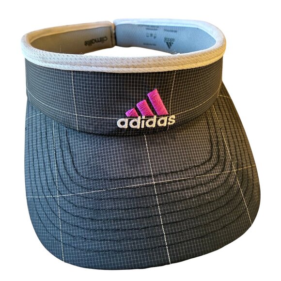 Adidas Sun Visor Hat CLIMALITE Gray Embroidered Logo CLAMP ARMS Unisex - Picture 11 of 11